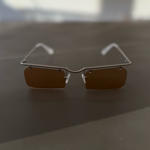 A BETTER FEELING M015 Beige Rectangular Sunglasses - Picture 3 of 9